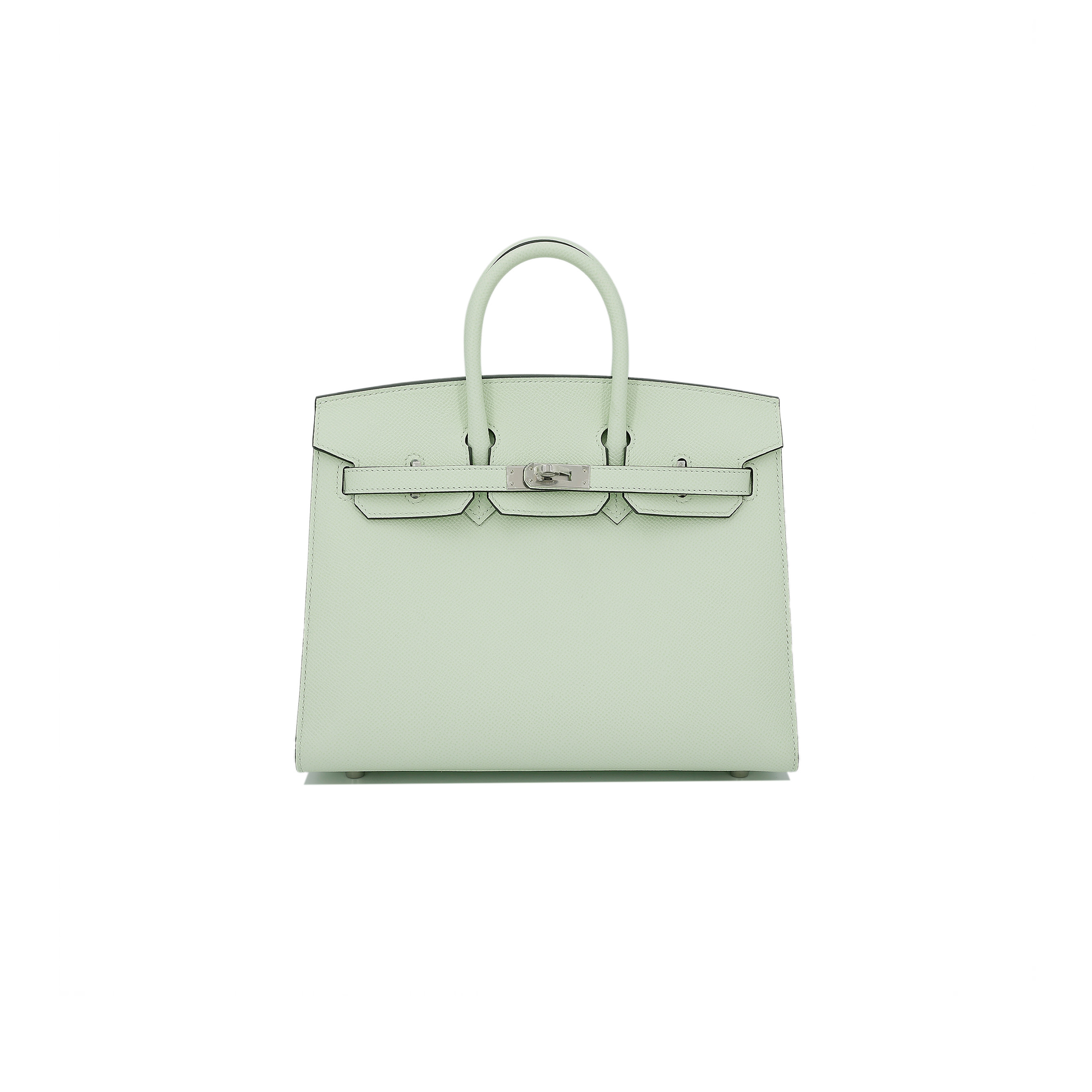 HERMES MASTER BIRKIN 25 EPSOM LEATHER BUBBLE GREEN SILVER BUCKLE HANDBAG 2933218830672 (25*20*13cm)